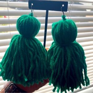 Yarn handmade earrings multiply colors